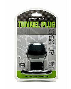 Perfect dildo fit tunnel plug black l