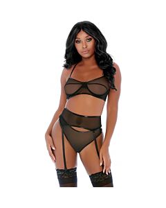 Set Lingerie Contrast Noir