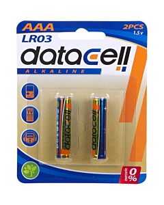 Blister 2 pilas alcalinas LR03/AAA - Datacell - Calidad Premium